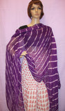 Dupatta 424 Purple Chiffon Tie Dye Chunni Scarf