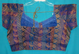 Choli 4224 Blue Golden X Large Choli Sari Blouse Shieno Sarees