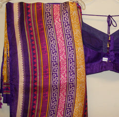 Saree 4247 Slub Multi Color Sari Choli Blouse Shieno Sarees