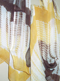 Scarf 426 Yellow Brown Georgette Tie Dye Dupatta Chunni Shieno Sarees