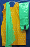 Salwar Kameez Dupatta 4277 L Size Saffron Gold Jamawar Party Wear Shieno Sarees