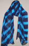 Scarf 444 Blue Firozi Georgette Tie Dye Dupatta Chunni Shieno