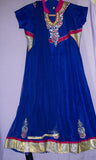 Girl’s 4343 Blue Silver Detail Anarkali Churidar Shieno Sarees