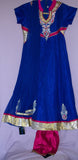 Girl’s 4343 Blue Silver Detail Anarkali Churidar Shieno Sarees