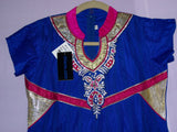 Girl’s 4343 Blue Silver Detail Anarkali Churidar Shieno Sarees