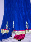 Girl’s 4343 Blue Silver Detail Anarkali Churidar Shieno Sarees