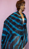 Scarf 444 Blue Firozi Georgette Tie Dye Dupatta Chunni Shieno