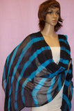 Scarf 444 Blue Firozi Georgette Tie Dye Dupatta Chunni Shieno