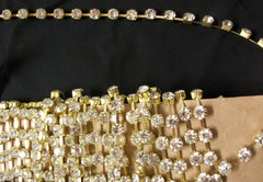 Trims 4482 Crystal Gold Lace Craft Trim Embellishment Shieno Sarees