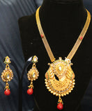 Necklace 4485 Zircon Red Green Stones Indian Set Shieno Sarees