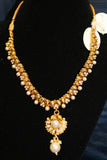 Necklace 4487 Golden Pearls Indian Necklace Set Shieno Sarees