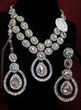 Necklace 4522 Set Polki Silver Indian Designer Shieno Sarees
