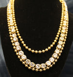 Necklace 4526 Golden Crystal Polki Necklace Set Shieno Sarees