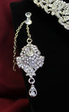 Necklace 4528 Silver Polki Set Crystals Shieno Sarees