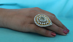Finger Rings 4540 Golden Indian Fashion Jewelry Shieno Sarees