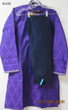 Men's 4581150 Purple Jacquard Kurta Pajama Set Small 36 Size