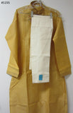 Men's 4581155 Yellow Dobby Kurta Pajama Set Size Medium 38