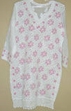 Blouse 460 White Cotton Embroidered Tunic Top Shirt Blouse Medium M Size