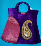 Hand Bag 4628 Clutch Purple Hand Bag Indian Designer Shieno Sarees