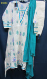 Suit 4684 Off White Turquoise Salwar Kameez Dupatta M Size Suit