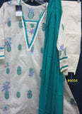 Suit 4684 Off White Turquoise Salwar Kameez Dupatta M Size Suit
