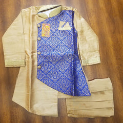 Boy’s 4761548 Golden Silk Kurta Pajama Set Indian Party Wear