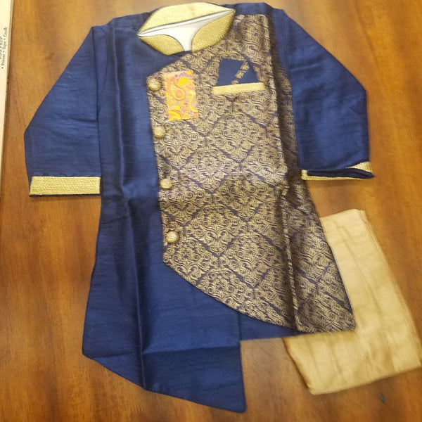 Boy’s 4761550 Blue Silk Kurta Pajama Set Indian Party Wear