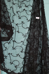 Scarf 4771 Black Net Embroidered Dupatta Chunni Wrap Shawl Shieno Sarees Dublin