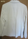 Jacket 4791 Ann Taylor White Blue Pinstripes Jacket suiting Coat Size 14