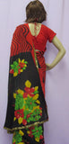 Saree 4849 Black Georgette Floral Print Sari with Choli Blouse Sari Shieno Saree