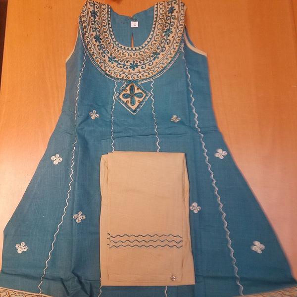 Girl’s 4851545 Turquoise Embroidered Detail Suit 4-5 Years Age Indian Party Wear