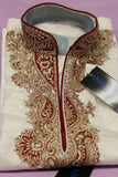 Men's Kurta 5043 Ivory Gold Kameez Kurta Pajama Dupatta Shieno Sarees