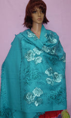 Shawl 5156 Firozi Pashmina Angora Kashmiri Winter Wear Wrap Shieno