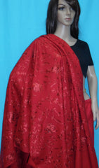 Shawl 5159 Red Pashmina Angora Kashmiri Woolen Wrap Shieno