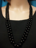Necklace 520 Black Beads Pendants and Bracelet Set Jewelry