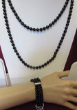 Necklace 520 Black Beads Pendants and Bracelet Set Jewelry