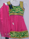 Girl’s Anarkali 5226 Pink Green Anarkali Churidar Suit Shieno Sarees