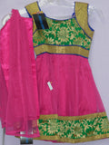 Girl’s Anarkali 5226 Pink Green Anarkali Churidar Suit Shieno Sarees