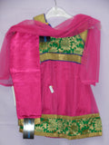 Girl’s Anarkali 5226 Pink Green Anarkali Churidar Suit Shieno Sarees