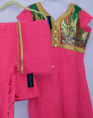 Suit 5244 Pink Georgette Anarkali Salwar Kameez Dupatta (M) Indian Shieno Sarees