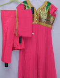 Suit 5244 Pink Georgette Anarkali Salwar Kameez Dupatta (M) Indian Shieno Sarees