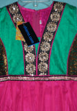 Girl’s Anarkali 5310 Green Pink Anarkali Churidar Suit Shieno Sarees Pleasanton