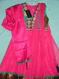 Girl’s Anarkali 5310 Green Pink Anarkali Churidar Suit Shieno Sarees Pleasanton