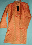 Boy’s Kurta 5324 Orange Brocade Kurta Pajama Dupatta Scarf