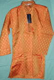Boy’s Kurta 5324 Orange Brocade Kurta Pajama Dupatta Scarf