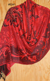 Shawl 5342 Red Winter Wear Pashmina Angora Kashmiri Shawl Wrap Shieno