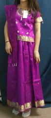 Girl’s Lehenga 5390 Red Purple Lehenga Pawdra Choli Shieno Sarees