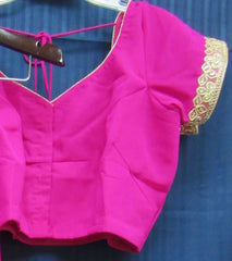 Choli 8539 Pink Georgette Stitched M-L Size Choli Saree Blouse