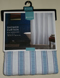 Shower Curtain 544 Blue Seersucker stripes fabric Shower Curtain Shieno