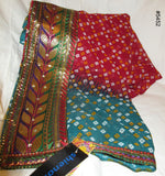 Saree 5453 Georgette Bandhni Print Indian Traditional Sari Shieno Sarees
